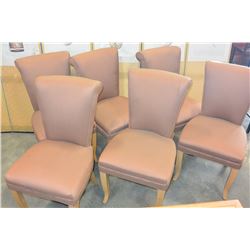 SET OF SIX UPOLSTERED DESIGNER DINING CHAIRS