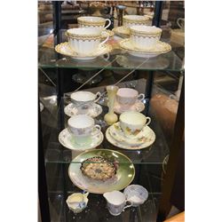 LOT OF CHINA CUPS AND SAUCERS ETC