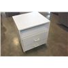 Image 1 : 2-DRAWER WHITE ROLLING ENDTABLE