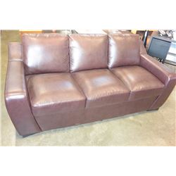BURGUNDY LEATHER SOFA