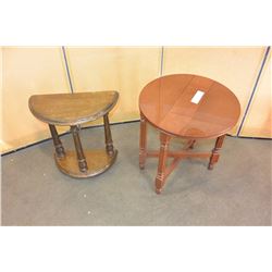 SMALL DROPLEAF ENDTABLE AND SMALL D-TABLE
