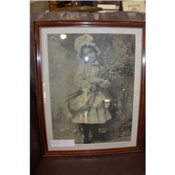 EARLY PRINT GIRL WITH PUSSYWILLOWS