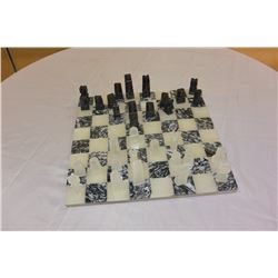 MARBLE AND GLASS CHESS SET