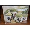 Image 2 : NEW IN THE BOX CHICKEN MOTIF CANNISTER SET