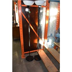 TWO BLACK MATCHING FLOOR LAMPS
