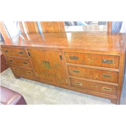 DREXEL DRESSER WITH MIRROR AND HEADBOARD