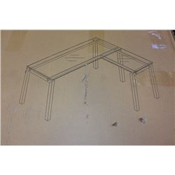 ASHLEY SIGNATURE GLASS TOP COMPUTER TABLE NEW IN BOX