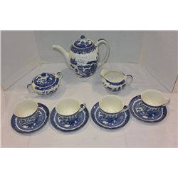 BLUE WILLOW TEA SET