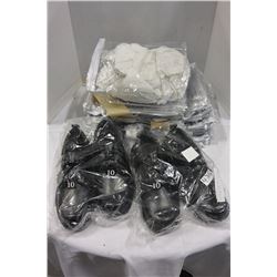 TWO PAIR OF WORK SHOES AND LOT OF ZIPPERED BAGS