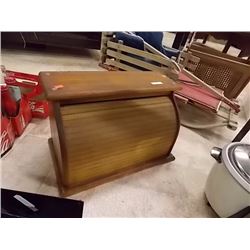 WOOD ROLL TOP BREAD BOX
