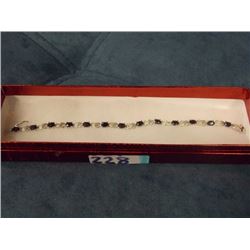 BRACELET - 6.05 CT SAPPHIRE & DIAMOND IN STERLING SILVER INFINITY LINK DESIGN - INCLUDES CERTIFICATE