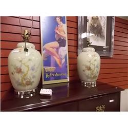 PAIR OF DESIGNER LAMPS - NO SHADES