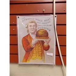 VINTAGE METAL SIGN -"ATMORE'S MINCE MEAT"