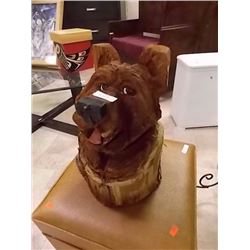 UNIQUE CHAINSAW CARVING - BEAR IN STUMP