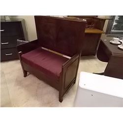 VINTAGE TALL BACK HALL BENCH
