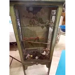 BIRD CAGE - RUSTIC WOOD DESIGNED - FLOOR STANDING MODEL - 44" TALL