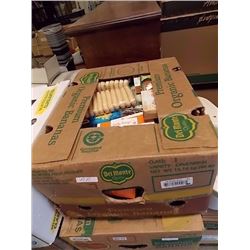 LARGE BANANA BOX OF ASSORTED FOOD ITEMS
