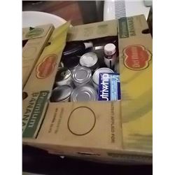 LARGE BANANA BOX OF ASSORTED FOOD ITEMS