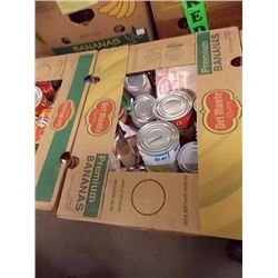 LARGE BANANA BOX OF ASSORTED FOOD ITEMS
