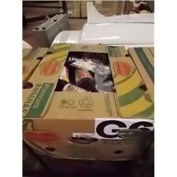 LARGE BANANA BOX OF ASSORTED FOOD ITEMS