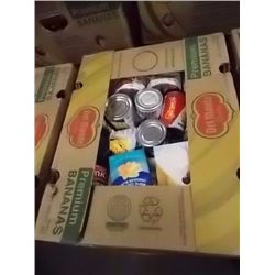 LARGE BANANA BOX OF ASSORTED FOOD ITEMS