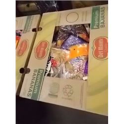LARGE BANANA BOX OF ASSORTED FOOD ITEMS