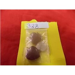 ASSORTED HEART PENDANTS - JASPER GEMSTONE - 3 TTL