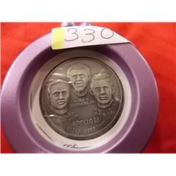 BULLION - 33.6 GRAM APOLLO 14 COMMEMORATIVE ROUND - 0.999 SILVER - ONLY 1000 MINTED - THE FACES OF E