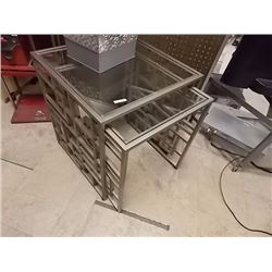 METAL & GLASS NESTING TABLES - 2PC