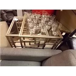 METAL & GLASS NESTING TABLES - 2PC
