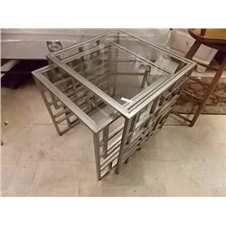 METAL & GLASS NESTING TABLES - 2PC