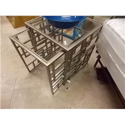 METAL & GLASS NESTING TABLES - 2PC