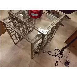 METAL & GLASS NESTING TABLES - 2PC