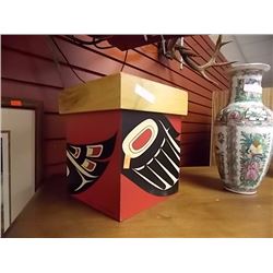 LIDDED WOOD BOX - FIRST NATIONS MOTIF