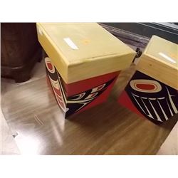 LIDDED WOOD BOX - FIRST NATIONS MOTIF