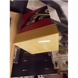 LIDDED WOOD BOX - FIRST NATIONS MOTIF