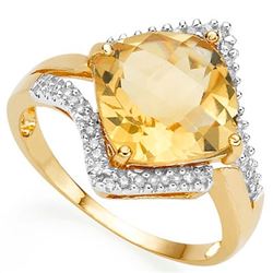 Natural Citrine & Diamond Ring