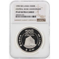 1990 Sri Lanka Rupees Silver Coin NGC PF69 Ultra Cameo