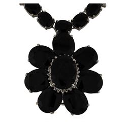 14KT White Gold 205.02ctw Sapphire and Diamond Necklace