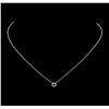 Image 2 : 14KT White Gold 0.10ct Sapphire and Diamond Pendant with Chain