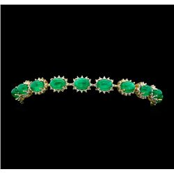 14KT Yellow Gold 20.25ctw Emerald and Diamond Bracelet
