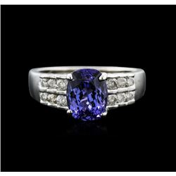 14KT White Gold 2.32ct Tanzanite and Diamond Ring