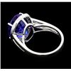 Image 3 : Platinum 9.99ct Tanzanite and Diamond Ring