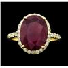 Image 1 : 14KT Yellow Gold 8.06ct Ruby and Diamond Ring
