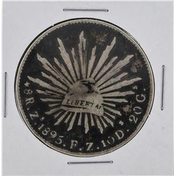 1891 ZS Mexico 8 Reales Silver Coin