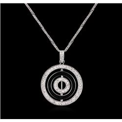14KT White Gold 0.63ctw Diamond Pendant With Chain