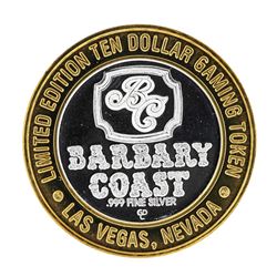.999 Silver Barbary Coast Las Vegas, Nevada $10 Casino Limted Edition Gaming Tok