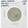 Image 1 : 1779 PS Spain Madrid 2 Reales Silver Coin KM 412.1