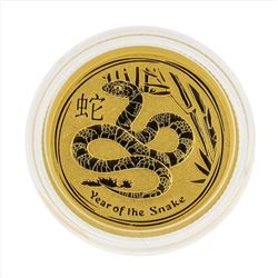 2013 $15 Australia 1/10 oz Lunar Year of the Snake Gold Coin BU