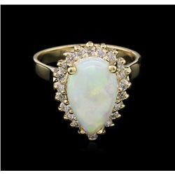 14KT Yellow Gold 1.00ct Opal and Diamond Ring